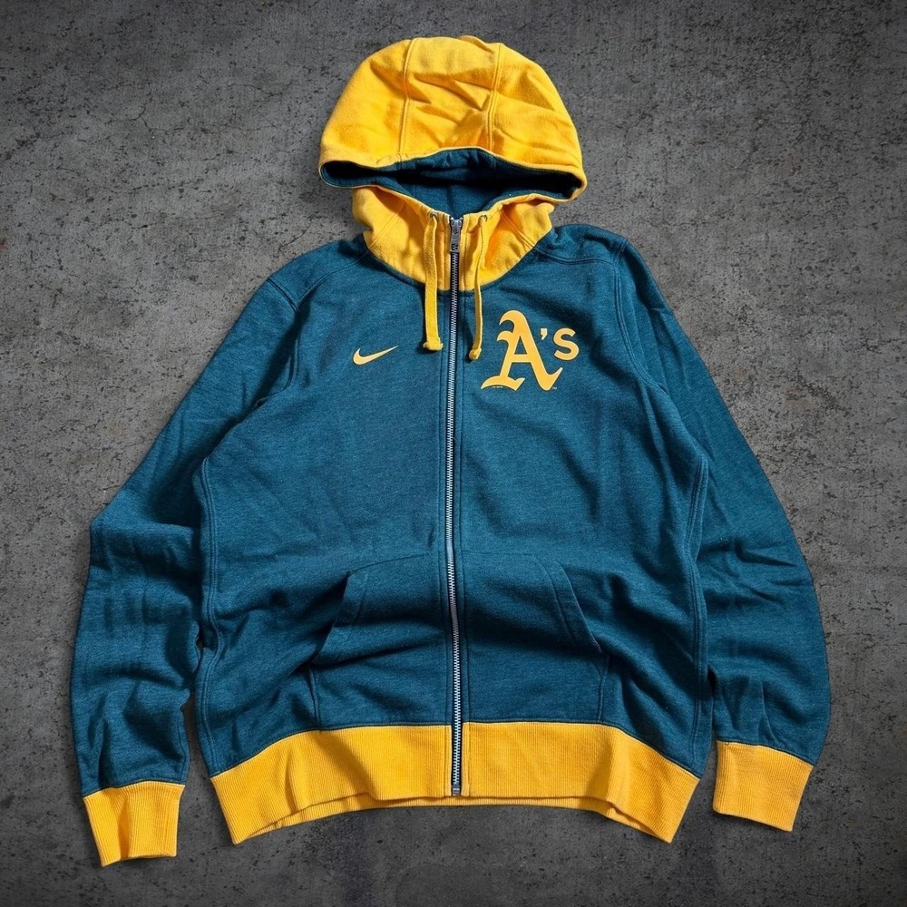 2010's Nike Oakland Athletics Full Zip Sweater MLB Baseball Spring Casual